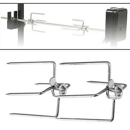 Rotating fix Fork Barbecue Skewer Oven Accessories Food Spit Grill Meat Grade Fork BBQ Forks Skewer Skewer Steel Tool Barbe U9S9
