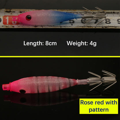 Isca Artificial de Lula com Anzol, 8cm 4g, Plástico Macio, para Pesca em Água Salgada