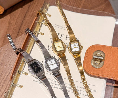 GEDI Square Watch Woman Gold Silver Small Dial Fashion Quartz Women's Wristwatches Ladies Luxury Vintage Bracelet Watch Gifts