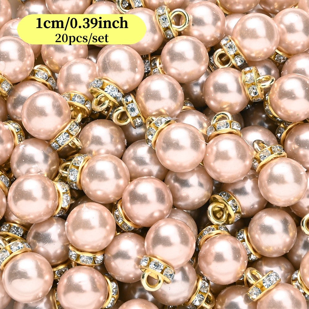 20pcs/set Shiny CCB Christmas Beads Pendant Classic Golden Rhinestone Spacer Beads For Earrings  Making Fashion Accessories