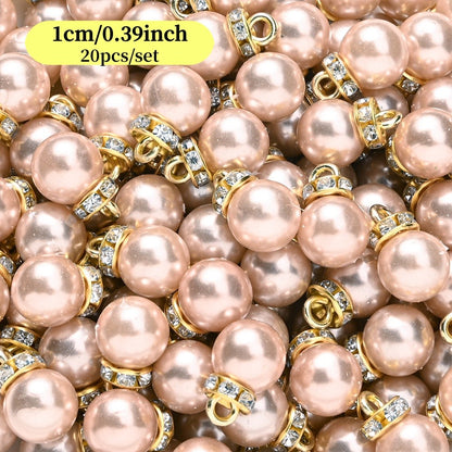 20pcs/set Shiny CCB Christmas Beads Pendant Classic Golden Rhinestone Spacer Beads For Earrings  Making Fashion Accessories