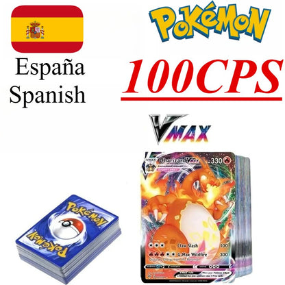 Cartas de Jogo Pokémon em Inglês/Alemão/Espanhol/Coreano/Francês Pikachu Mew Coleção de Cartas Colecionáveis PTCG Brinquedos de Presente Cartas de Jogo de Mesa