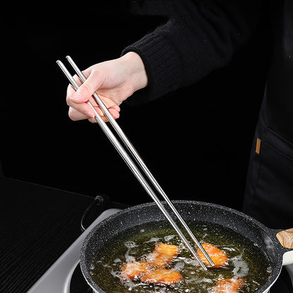 Hashis Ultra Longos de 36cm para Fritura Profunda Certificação LFGB Aço Inoxidável 304 Isolamento Térmico Hashis para Hotpot para Cozinha