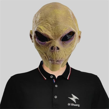 B95F Full Face Alien Mask for Adults Halloween Alien Mask Gloves Set, Alien Cosplay Costumes Props, for Halloween Party