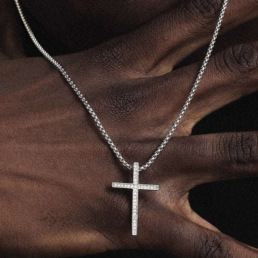 1Pc New Cross Stainless Steel Choker Necklace for Men Women  Gold Silver Color Chain Necklace Fashion Jewelry Corrente Masculina
