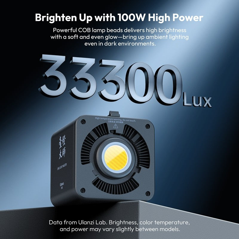 Ulanzi ML100RGB | ML100Bi 100W COB Video Light Full Color | 2700K-6500K Bi-Color Photography Studio Light for Shot Livestreaming