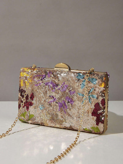 Women's Bag Trend 2025 New Chinese Style Embroidery Glitter Sequins Evening Bag Luxury Designer Clutch Bag Wedding Banquet Dress