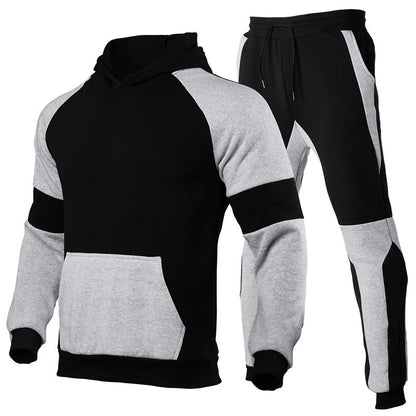 2 Pieces Sets Printed Tracksuit Men Hooded Sweatshirt+Joggers Pants Pullover Hoodie Sportwear Suit Casual Men Clothes Streetwear