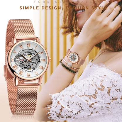Forsining 099L Girl Bracelet Mechanical Watch With Manual Hand Wind Mechanical Wristwatch Mesh strap Female Watch Reloj Mujer