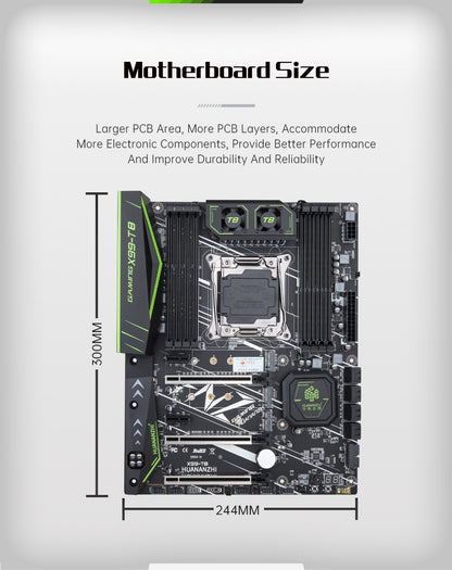 Placa-mãe HUANANZHI X99 T8 LGA 2011-3 XEON X99 compatível com Intel E5 2696 2678 2676 2673 2666 V3 com suporte a memória DDR3 RECC NVME