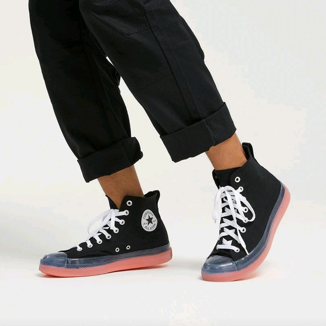 Converse Chuck Taylor All Star CX Men's and Women's Skateboarding Shoes, Durable, Shockproof Sneakers, Black and Orange