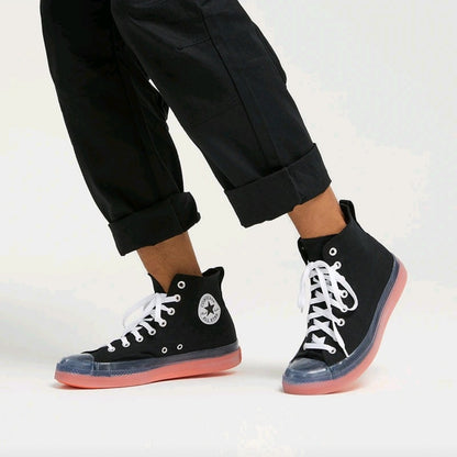 Converse Chuck Taylor All Star CX Men's and Women's Skateboarding Shoes, Durable, Shockproof Sneakers, Black and Orange
