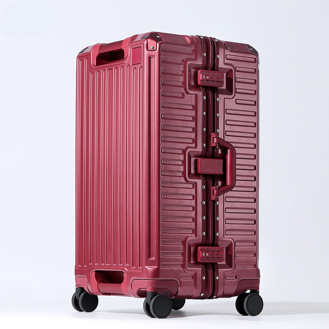 Suitcase Wide Handle Travel Suitcase Men 20 24 26 Carry-On Luggage Women PC Aluminum Frame Trolley Case
