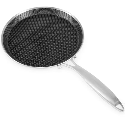 Panquequeira Antiaderente Favo de Mel Panela Dosa Alça Ergonômica de Aço Inoxidável Panela de Panqueca de Cozinha Panela de Tortilla Compatível com Indução