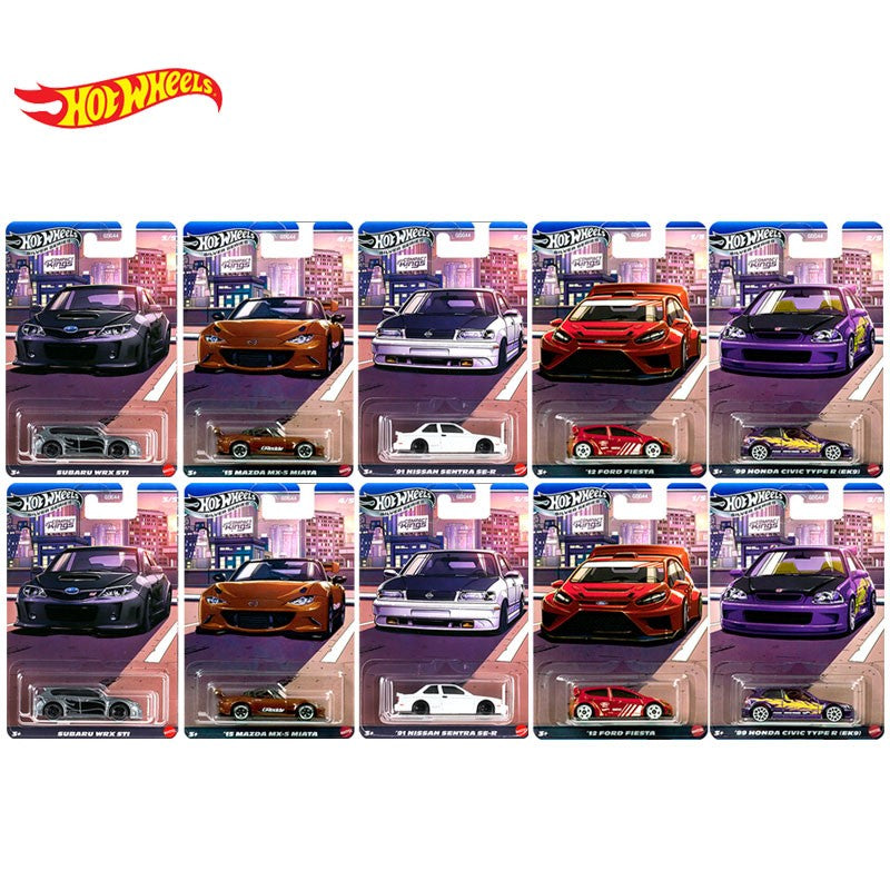 Hot Wheels GDG44-Q Compact Kings Series,Ford Fiesta Civic Subaru Mazda Nissan Sentra,1:64 Die-cast  Model Car Collector's Gift