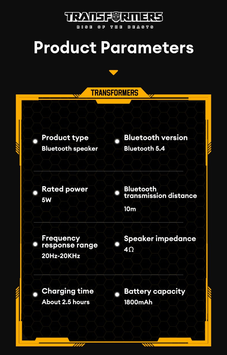 Escolha TRANSFORMERS TF-Y17 Alto-falante Portátil de Longa Duração Caixa de Som Multifuncional Estéreo Sem Fio Bluetooth