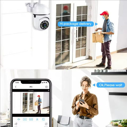 Câmera de Segurança Wifi IP Externa Sem Fio PTZ 3MP 4X Zoom Câmeras AI Rastreamento Humano Áudio Bidirecional HD Visão Noturna Colorida