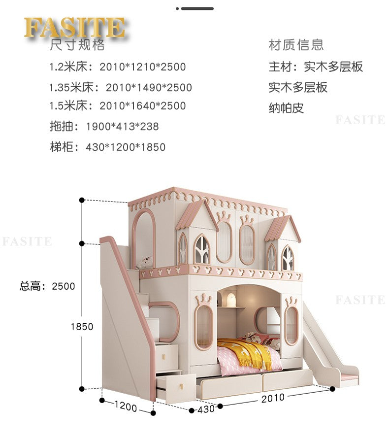 Cama de princesa castelo, cama infantil, quarto de menina, cama de casal, buraco de árvore, madeira maciça