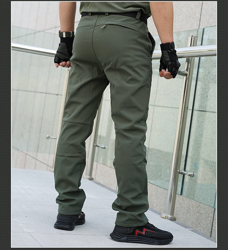 TRVLWEGO Winter Men Camping Hiking Pants Tactic Travel Soft Shell Warm Waterproof Fleece Windproof Outdoor Trekking Trousers