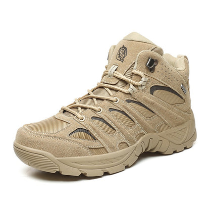 Novas Botas de Couro Masculinas de Alta Qualidade Tênis de Pesca Caça Deserto Combate Botas Masculinas Sapatos de Caminhada ao Ar Livre Botas de Tornozelo Segurança no Trabalho