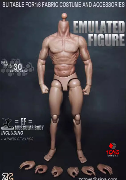Em estoque ZCtoys S001 Corpo Musculoso Masculino 1/6 com Pescoço 12 polegadas Super Flexível Boneco de Ação Militar Adequado para Escultura de Cabeça 1:6