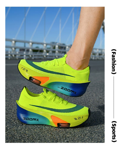 Tênis Esportivo Masculino de Corrida Maratona Amortecimento a Ar Placa de Carbono Respirável Leve Feminino Confortável Atlético Caminhada Corrida