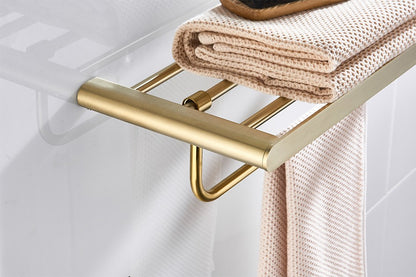 VGX Gold Bathroom Towel Holder Stainless Steel Towel Rack Folding Movable Bath Towel Bar Bathroom Hardware Accessories Grey