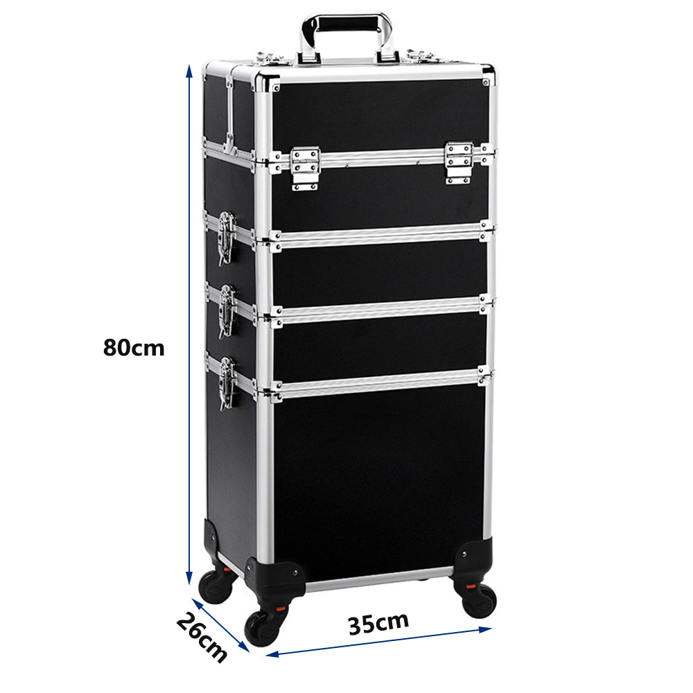 Cosmetic Case Rolling Luggage Makeup Train Trolley Large Capacity Suitcase with Lock Swivel Wheels For Salon Barber Manicurist