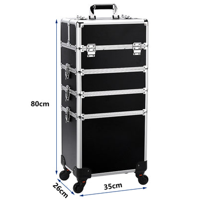 Cosmetic Case Rolling Luggage Makeup Train Trolley Large Capacity Suitcase with Lock Swivel Wheels For Salon Barber Manicurist