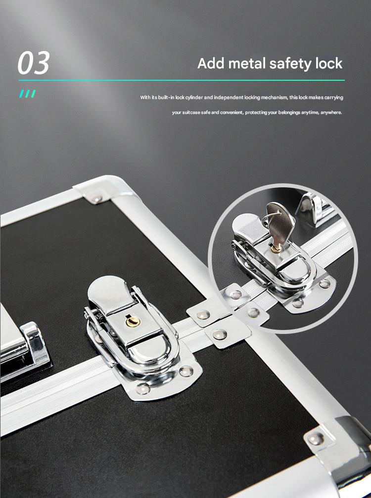 Cosmetic Case Rolling Luggage Makeup Train Trolley Large Capacity Suitcase with Lock Swivel Wheels For Salon Barber Manicurist