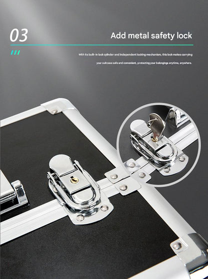 Cosmetic Case Rolling Luggage Makeup Train Trolley Large Capacity Suitcase with Lock Swivel Wheels For Salon Barber Manicurist