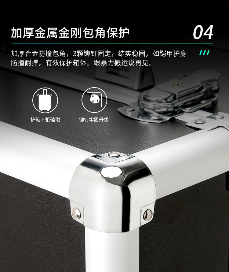 Cosmetic Case Rolling Luggage Makeup Train Trolley Large Capacity Suitcase with Lock Swivel Wheels For Salon Barber Manicurist