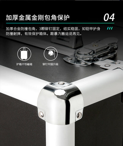 Cosmetic Case Rolling Luggage Makeup Train Trolley Large Capacity Suitcase with Lock Swivel Wheels For Salon Barber Manicurist