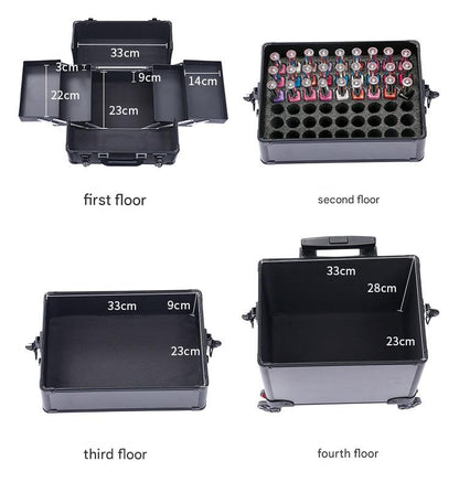 Cosmetic Case Rolling Luggage Makeup Train Trolley Large Capacity Suitcase with Lock Swivel Wheels For Salon Barber Manicurist