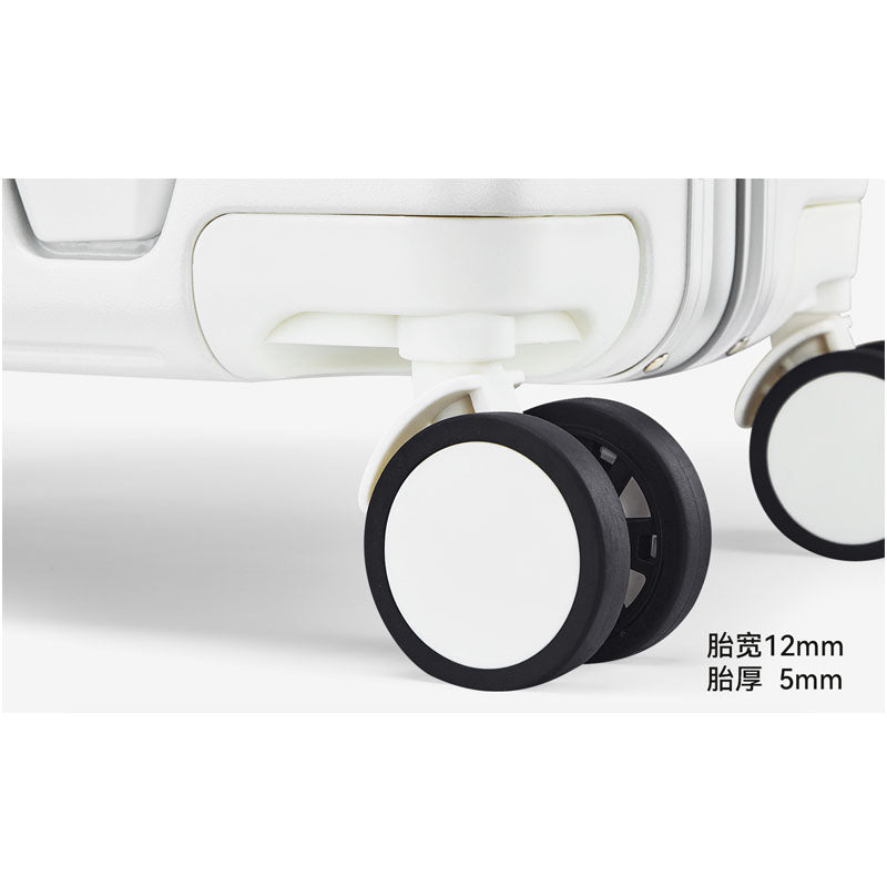 20/24 Inch Front Open Luggage Multifunctional Aluminum Frame Trolley Case with USB Cup Holder Large Boarding Box Suitcase