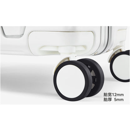 20/24 Inch Front Open Luggage Multifunctional Aluminum Frame Trolley Case with USB Cup Holder Large Boarding Box Suitcase