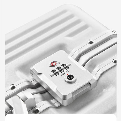 20/24 Inch Front Open Luggage Multifunctional Aluminum Frame Trolley Case with USB Cup Holder Large Boarding Box Suitcase