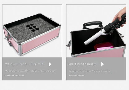 Cosmetic Case Rolling Luggage Makeup Train Trolley Large Capacity Suitcase with Lock Swivel Wheels For Salon Barber Manicurist