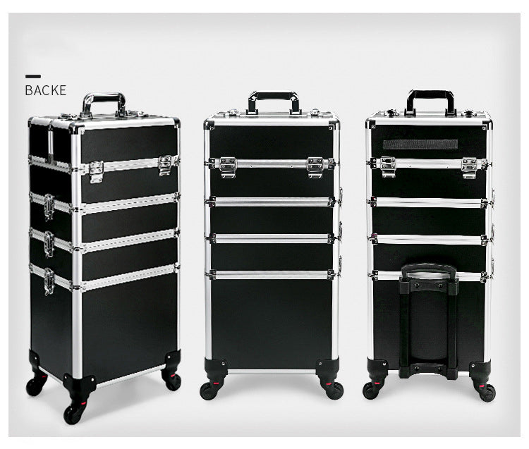 Cosmetic Case Rolling Luggage Makeup Train Trolley Large Capacity Suitcase with Lock Swivel Wheels For Salon Barber Manicurist