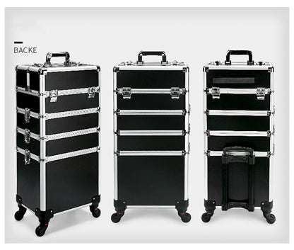 Cosmetic Case Rolling Luggage Makeup Train Trolley Large Capacity Suitcase with Lock Swivel Wheels For Salon Barber Manicurist