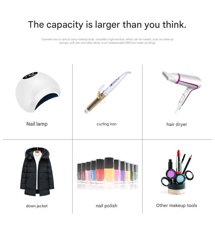 Cosmetic Case Rolling Luggage Makeup Train Trolley Large Capacity Suitcase with Lock Swivel Wheels For Salon Barber Manicurist