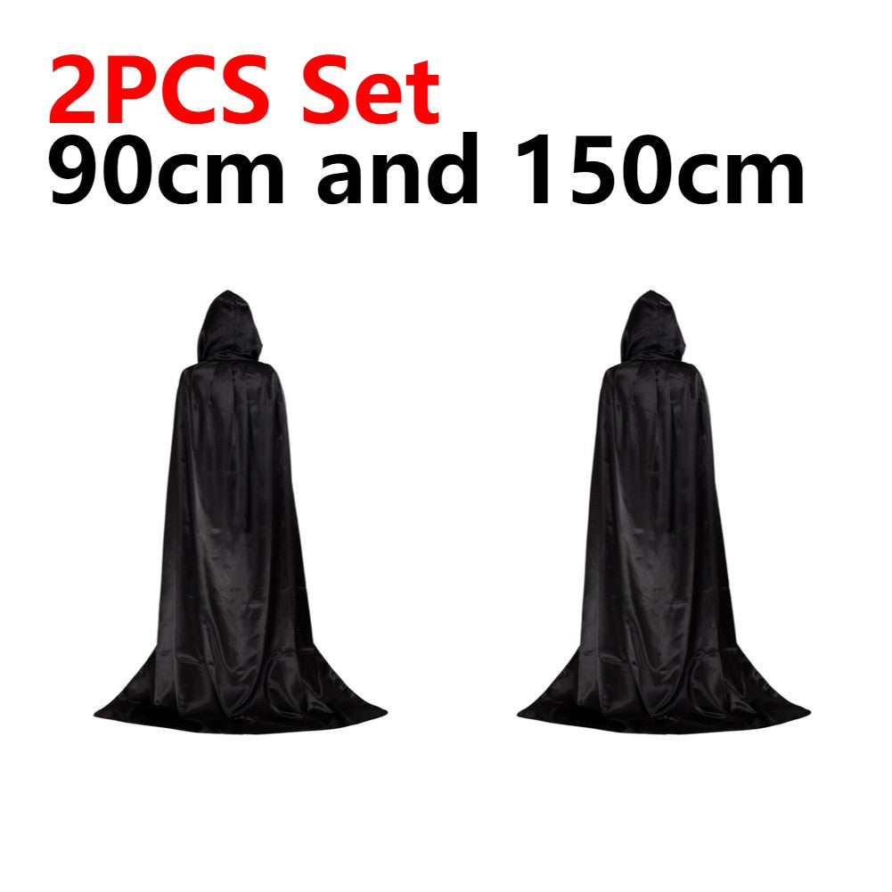 90-150cm Halloween Cloak Hooded Cape Halloween Christmas Cosplay Costume Devil Witch Vampire Cape Halloween Costumes Party Cloak