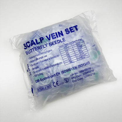 100 Unidades/Agulha de Infusão Borboleta com Boca Reta Descartável para Animais, Agulha de Infusão com Asa Dupla para Sala de Cuidados de Animais de Estimação