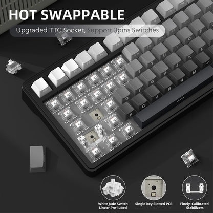Teclado Mecânico Attack Shark X85 Bluetooth, RGB, Tri-modo 2.4G, Botões de metal, Hot-swap de todas as teclas, compatível com Win&Mac