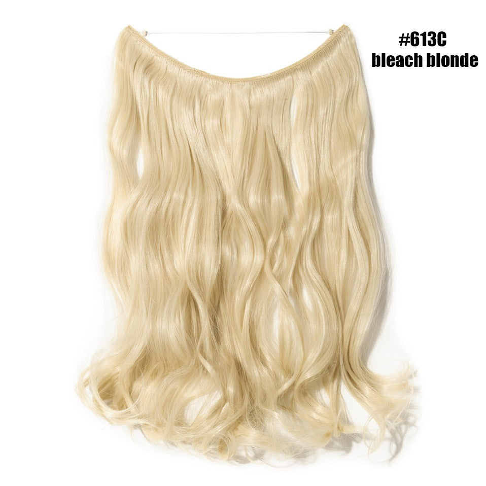 BENEHAIR Cabelo Sintético com Fio Invisível Sem Clipes Extensões de Cabelo Linha Secreta de Pesca Apliques de Cabelo Falso Para Mulheres