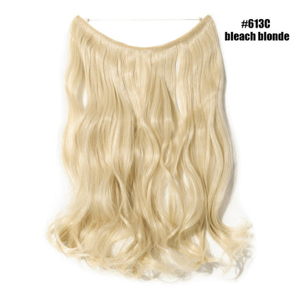 BENEHAIR Cabelo Sintético com Fio Invisível Sem Clipes Extensões de Cabelo Linha Secreta de Pesca Apliques de Cabelo Falso Para Mulheres