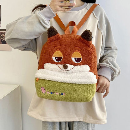 Mochila de pelúcia fofa Disney Nick e Judy, mochila de desenho animado ultraleve de grande capacidade, bolsa de boneca para estudantes, presente infantil