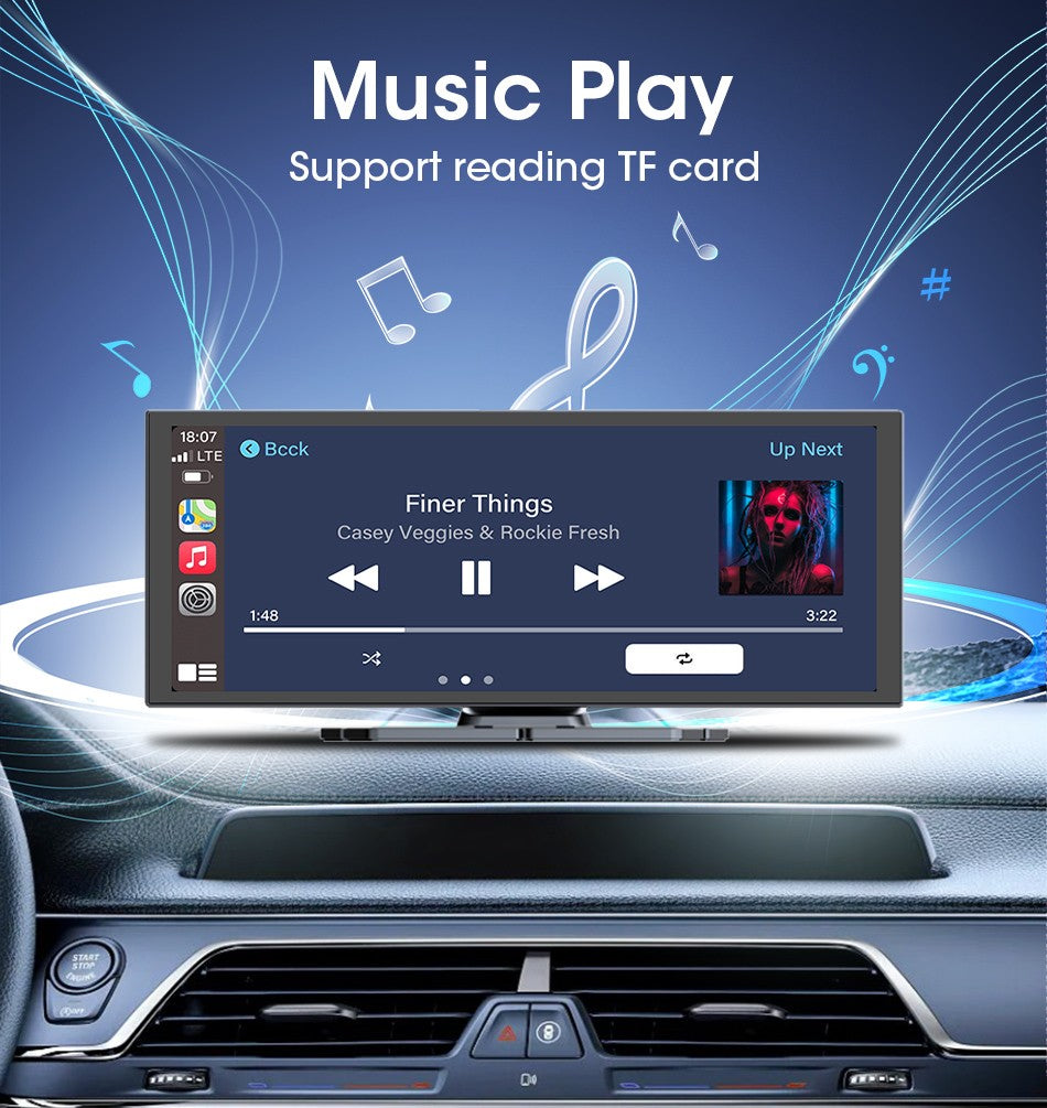 Develuck NEW 11.26 inch 4K DVR Wireless CarPlay and Android Auto Portable Dash Cam Car Screen Video Recorder 5G WIFI Navigation