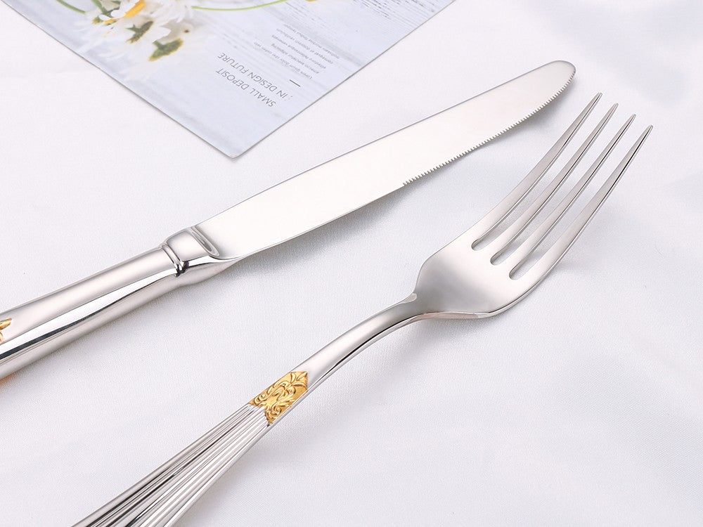 Conjunto com 6 Facas de Mesa Royal Polido Espelhado Apropriado para Máquina de Lavar Louça, Uso Doméstico, Cozinha e Bar