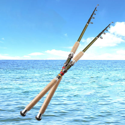 Carbon Fiber Telescopic Fishing Rod M Power Portable Travel Rod Baitcasting Rod for Bass Pike Carp Fishing